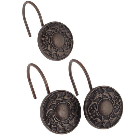 Набор из 12 крючков для шторки Carnation Home Fashions Oil Rubbed Regency Bronze