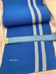 Подвяз трикотажный синий с серебристыми полосками 0.9м, ширина 14-15 см
