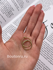 Кольца золотистые со стразами 2 шт
