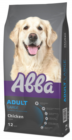 АBBA Adult Large корм для собак крупных пород старше 1 года, с курицей 12 кг.