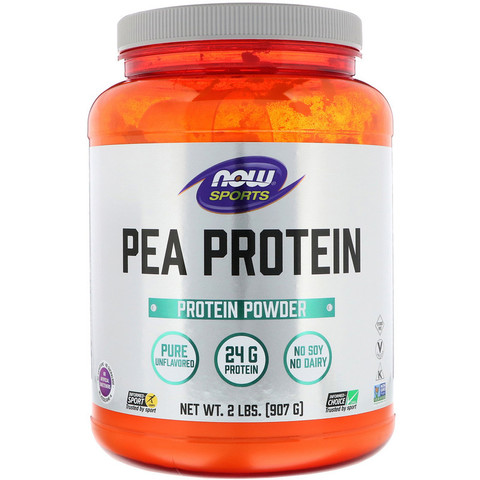 Now Foods, Спортивная серия, гороховый протеин, без добавок, 907 г