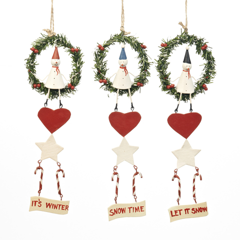 НАБОР НОВОГОДНИХ ИГРУШЕК SNOWMEN WREATH 3 ШТ