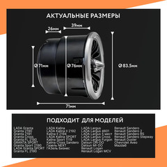Дефлектор воздуховода в стиле AMG (АМГ), Черное сопло воздуховода, светодиод Синий