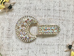 Застежки шубные со стразами, р. 7,4х4,3 см