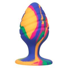 Яркая анальная пробка Cheeky Large Swirl Tie-Dye Plug - 9 см. - 