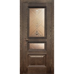 Купить Межкомнатная дверь шпон Верона дуб английский остеклённая