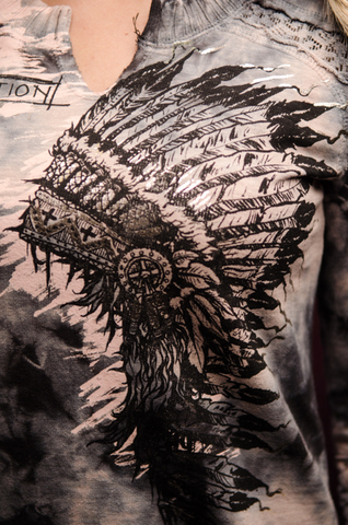 Affliction | Свитшот женский HEADDRESS PAINT AW21258 принт спереди