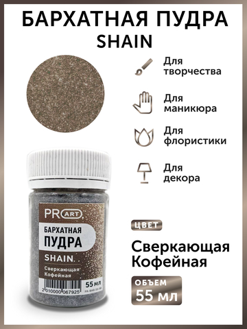 Бархатная пудра SHAIN №58, Сверкающая кофейная, 55 мл., ProArt