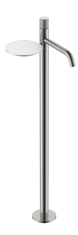 Boheme 120-NB.4 Смеситель STICK напольный для умыв. Nikel Brush с ручкой SPIRALE