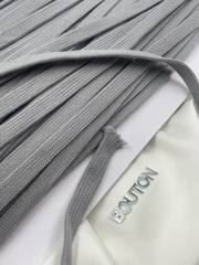 Шнур плоский серый метражом 12 мм