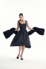 Шарф меховое боа черный