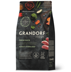 Grandorf Fresh Cat Potato корм сухой беззерновой для стерилизованных кошек утка,батат