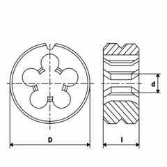 Плашка М10х1,5 DINEN22568 HSS 6g 30х11мм H-Tools 240100HT