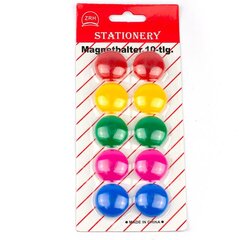 
          Магниты для доски Alingar, 30мм.,10шт в наборе, круглые, цвета ассорти, 20,5*9,5, европодвес