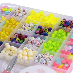 
          Набор для создания украшений-бусины Alingar, 200х190х18мм, "Color letter", 5 вид.бус., подвес., пинцет, ножницы, 2х7 м леска, пластик.пенал