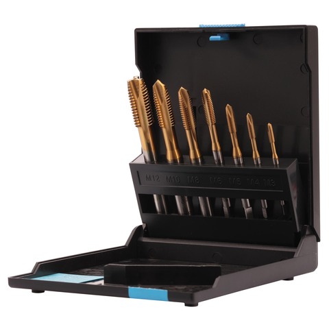 Набор метчиков машинных M3 -M12 HSSE-TiN DIN371/376 (B/4-5P) 7пр Volkel 47825