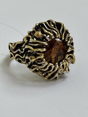 Цитрин-Мадейра (кольцо из серебра)