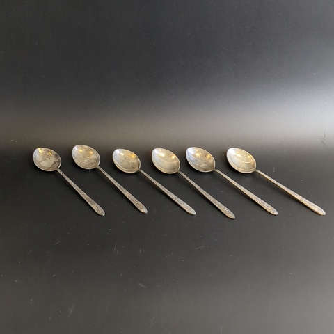 Набор из 6 чайных ложек - мельхиор - МНЦ - СССР