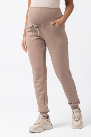 Спортивные брюки для беременных 16173 темный беж