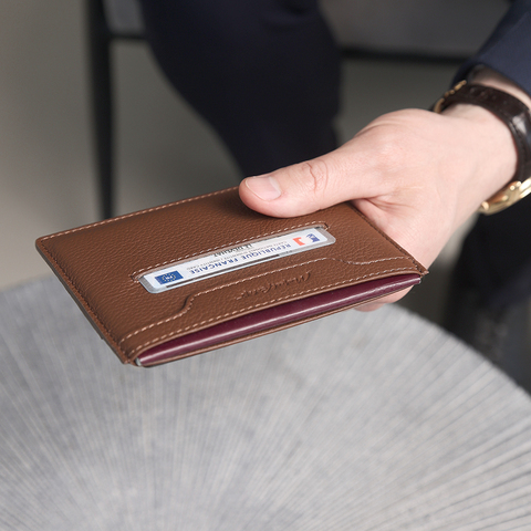 Обложка для автодокументов и паспорта Berlin из кожи теленка, цвета шоколад