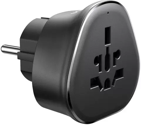 Сетевой адаптер для путешествий UGREEN S500 (95050) Universal Travel Adapter with Schuko Plug,  серый космос