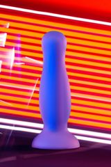 Голубая, светящаяся в темноте анальная втулка Namor Glow - 12,5 см. - 