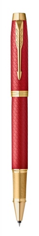 Ручка роллер Parker IM Premium T318  Red GT F черные чернила, в подарочной коробке123