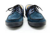 Ботинки для мальчиков кожаные Лель (LEL) на шнурках, цвет темно синий. Изображение 5 из 13.