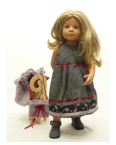 Костюм с твидовым платьем - На кукле. Одежда для кукол, пупсов и мягких игрушек.
