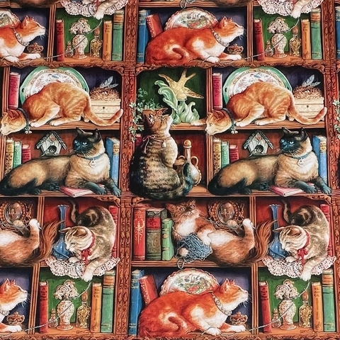 НАРЕЗКА ПО РАПОРТУ 70 /110 см, КНИЖНАЯ ПОЛКА, КОТЫ