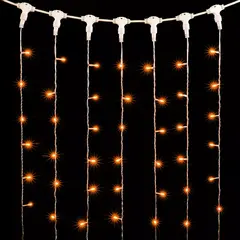 Светодиодный занавес 2*3 м., 600 желтых LED ламп, прозрачный провод ПВХ, LTC (PCL602-10-2Y)