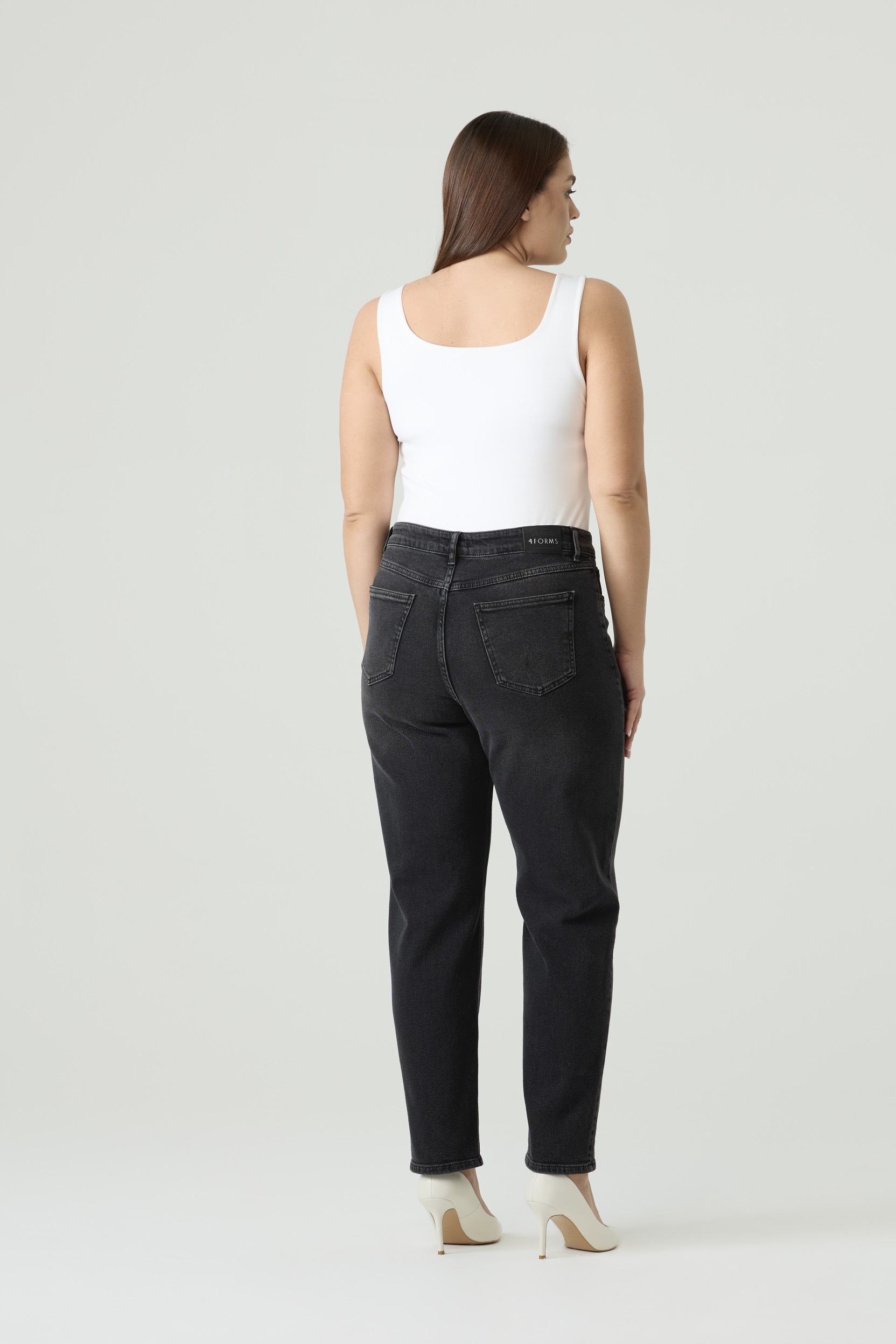 Джинсы Mom fit, черный