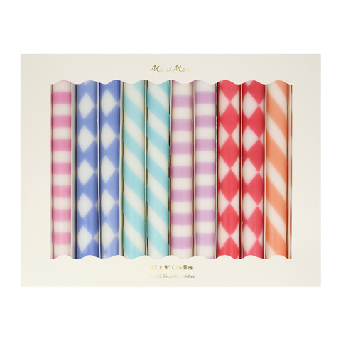 Свечи настольные с узорчатой отделкой (в наборе 12 шт)