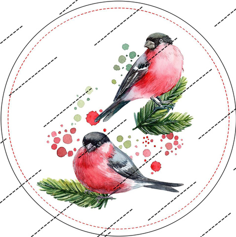 Печать на сахарной бумаге, Снегири