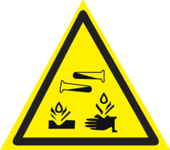 W04 "Опасно. Едкие и коррозионные вещества"