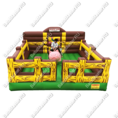 Надувной аттракцион Родео, хрюша+батут, "Хрюшка"