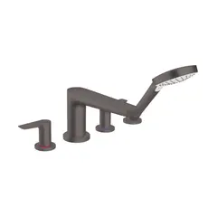 Смеситель для ванны с душем, шлифованный черный хром Hansgrohe Talis E 71748340