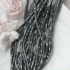 Гематин гематит, шестигранные бусины, 3*1 мм, чёрный, 1 нить, ГМ098