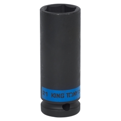 KING TONY (443521M) Головка торцевая ударная глубокая шестигранная 1/2", 21 мм