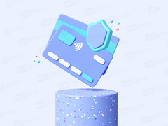 3D банковская карта с защитным щитом