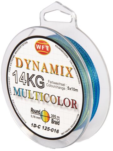 Леска плетёная WFT KG ROUND DYNAMIX Multicolor 300 м, 0.16 мм