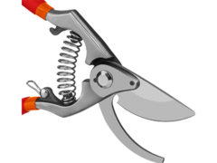 GRINDA G-7, 210 мм, высокоуглеродистая сталь, направленное под углом лезвие, цельнокованый, покрытие ПВХ, плоскостной секатор (423107)