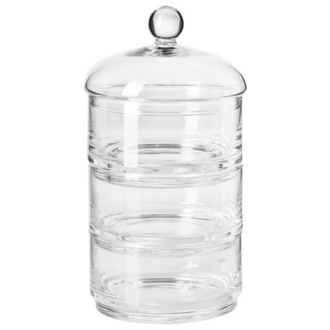 Набор стеклянных контейнеров с крышкой 15см Krosno Гламур