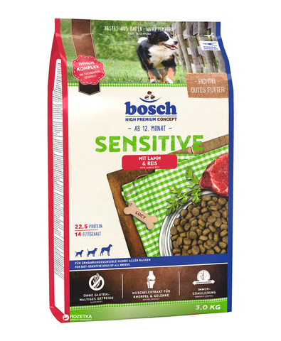 Bosch Adult с ягнёнком и рисом сухой корм для собак 3 кг