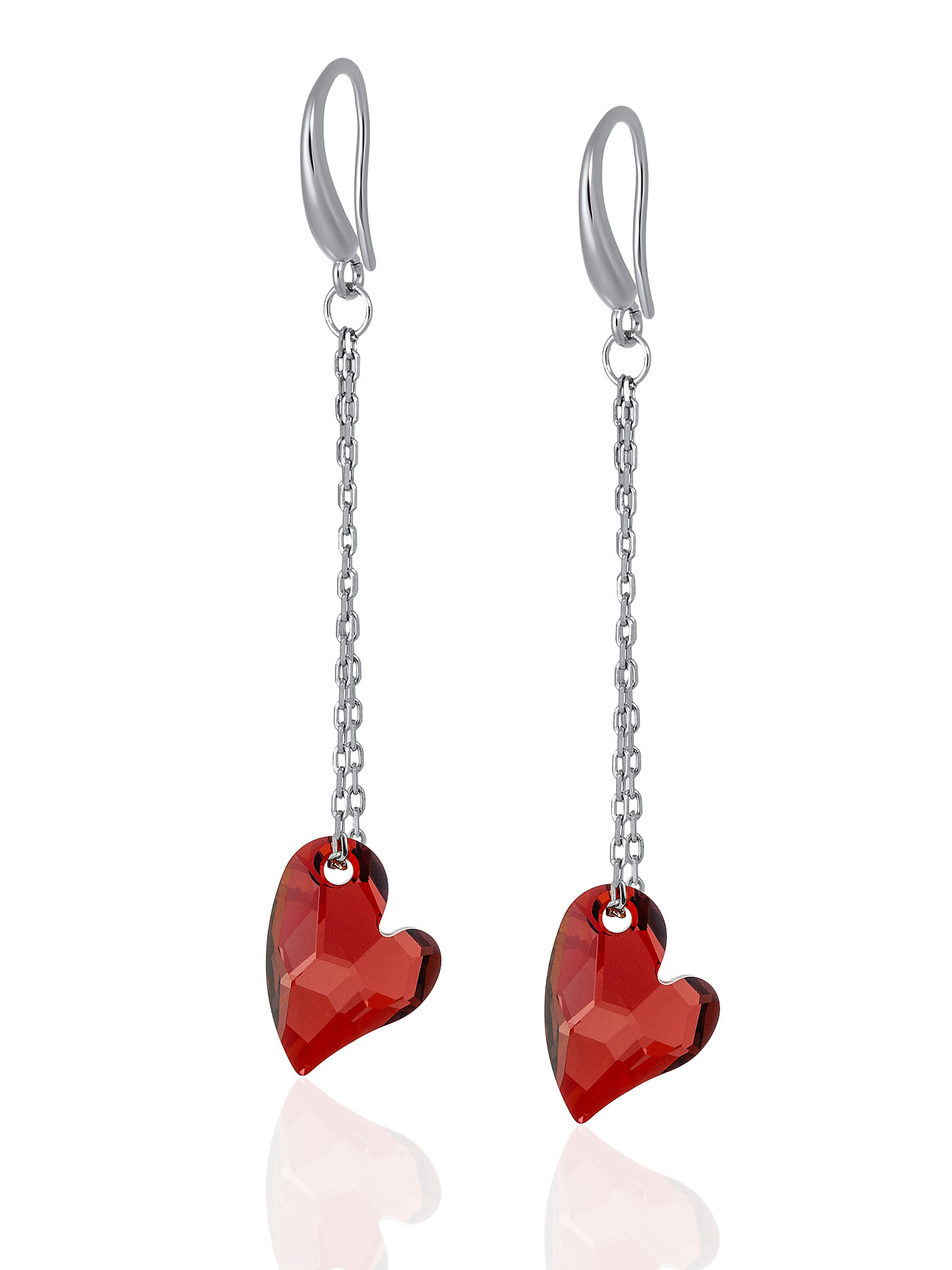 Ювелирные серебряные серьги с кристаллами Swarovski