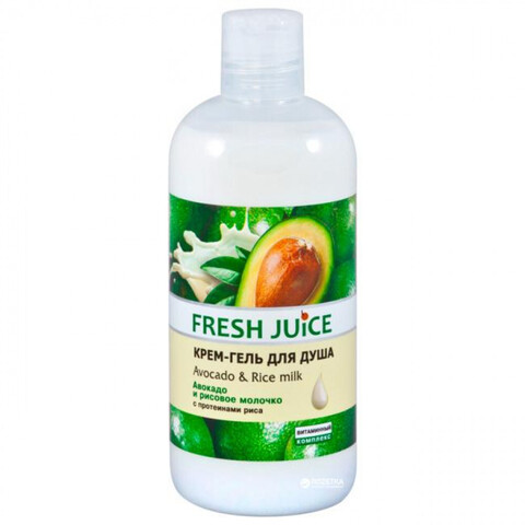 Gel \ Крем-гель для душа Fresh Juice Avocado & Rice milk 500 мл