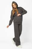 Утепленный спортивный костюм для беременных и кормящих 15152 темно-серый