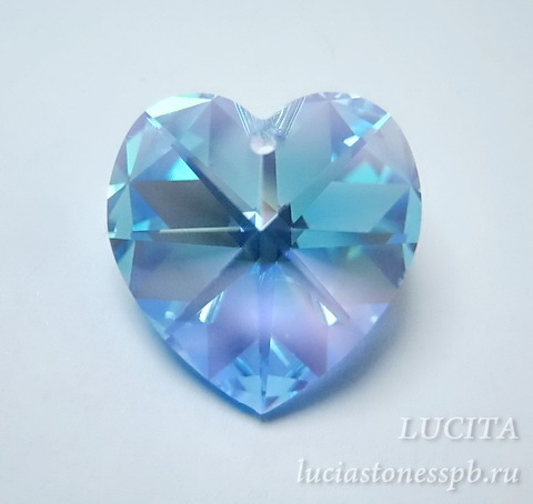 6228 Подвеска Сваровски Сердечко Aquamarine AB (14,4х14 мм) (1)