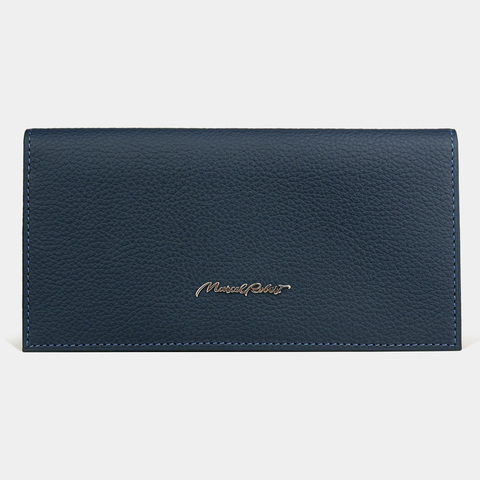 Мужской кожаный кошелек, теленок синего цвета