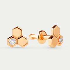 Серьги золотые с фианитами